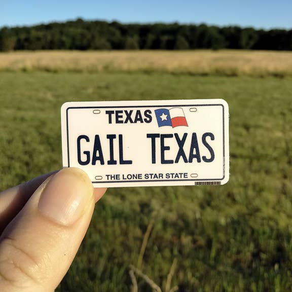 State License Plate Souvenir Sticker with Your City, Text