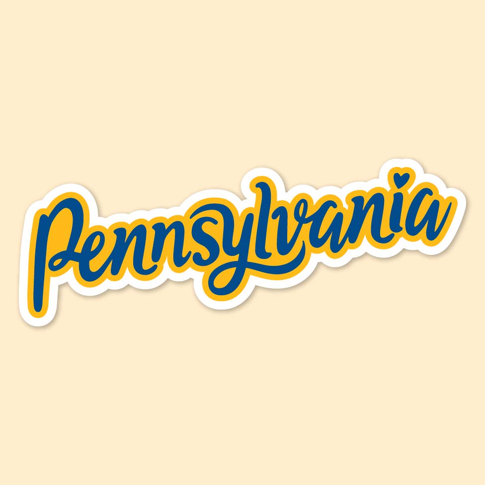 Pennsylvania Love Hand lettered Vinyl Sticker