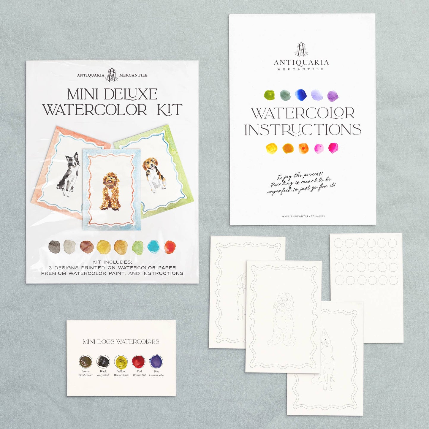 Mini Watercolor Painting Kit: Dogs