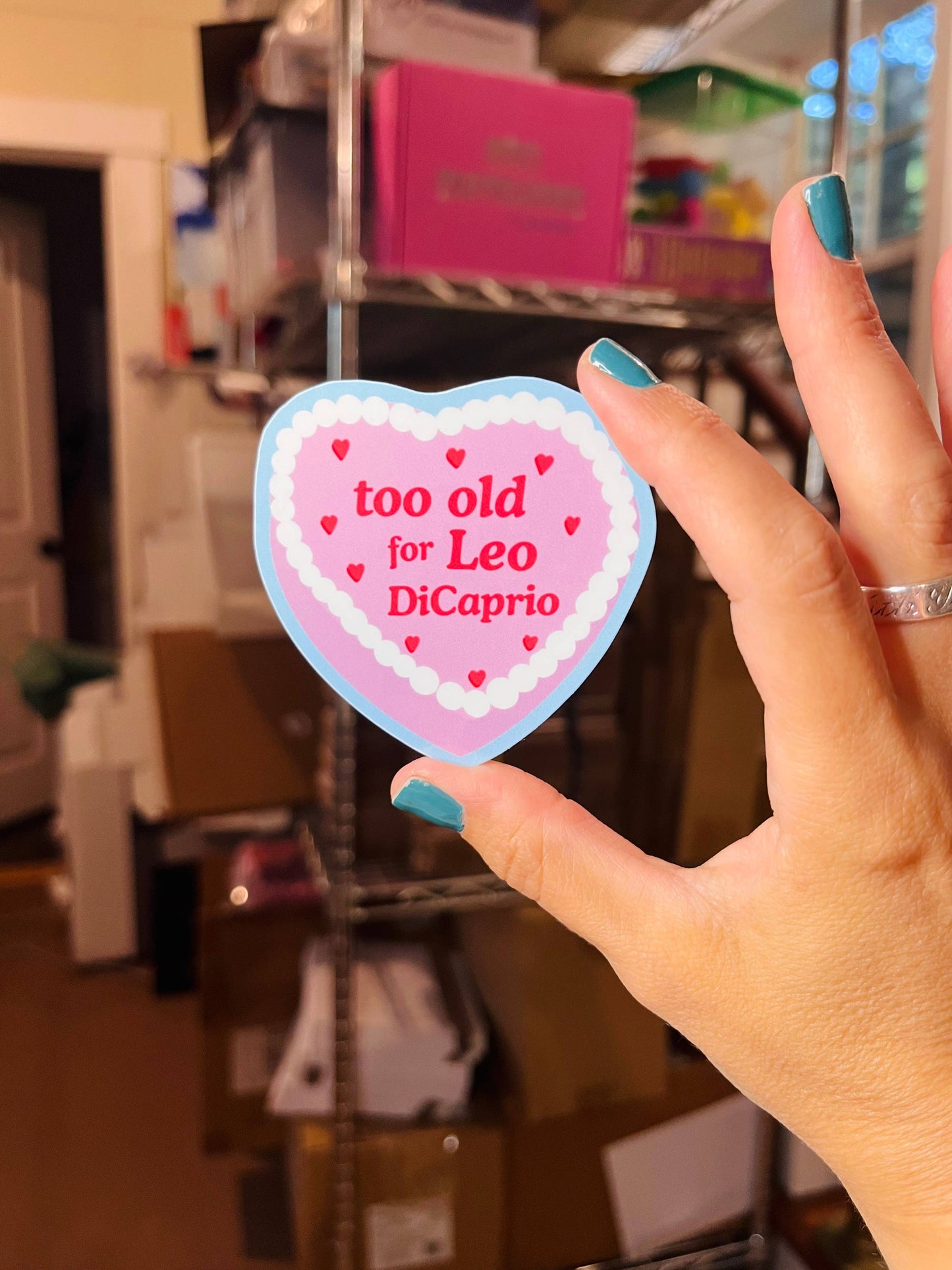 Too Old For Leo Vinyl Sticker | Funny Birthday | Celeb Cake