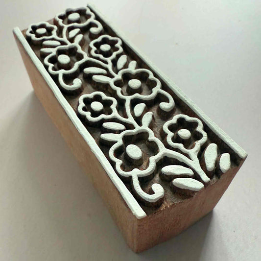 Ditsy Border - Indian Wood Block Stamp | Floral Pattern