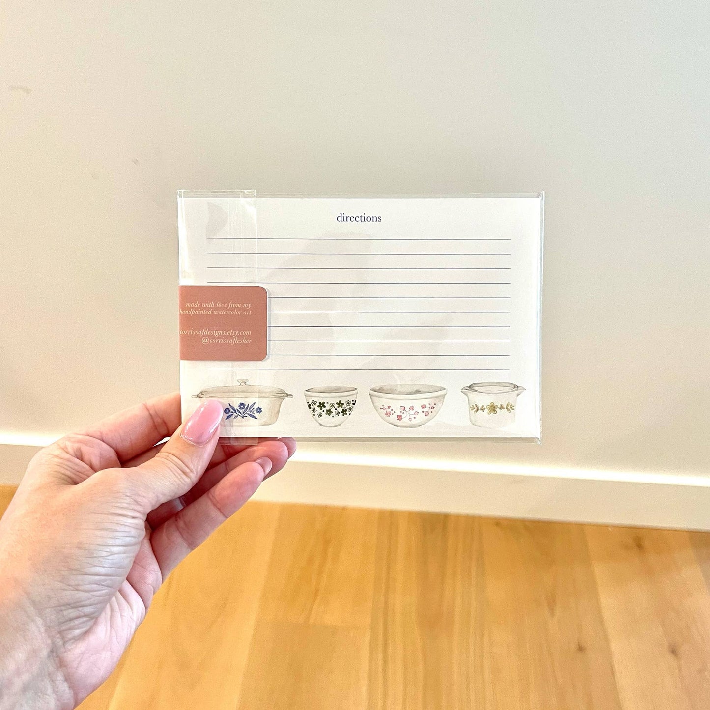 Pyrex-Inspired Kitchenware Recipe Cards