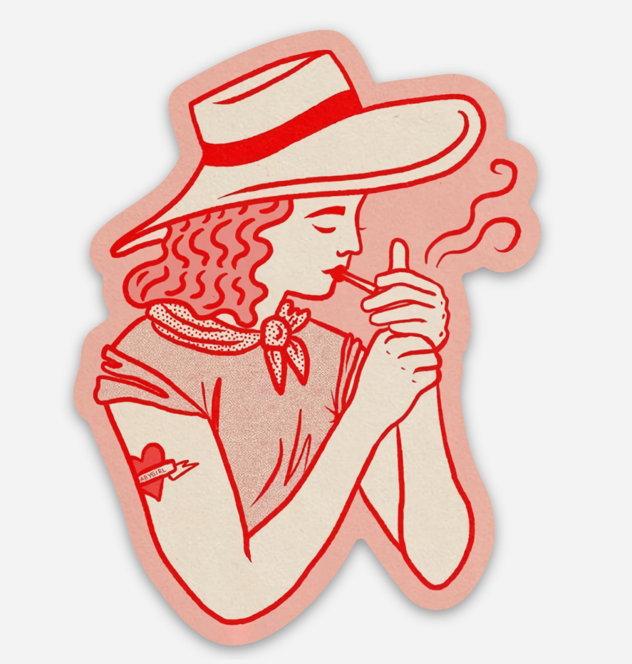 Cowgirl Smokin Sticker