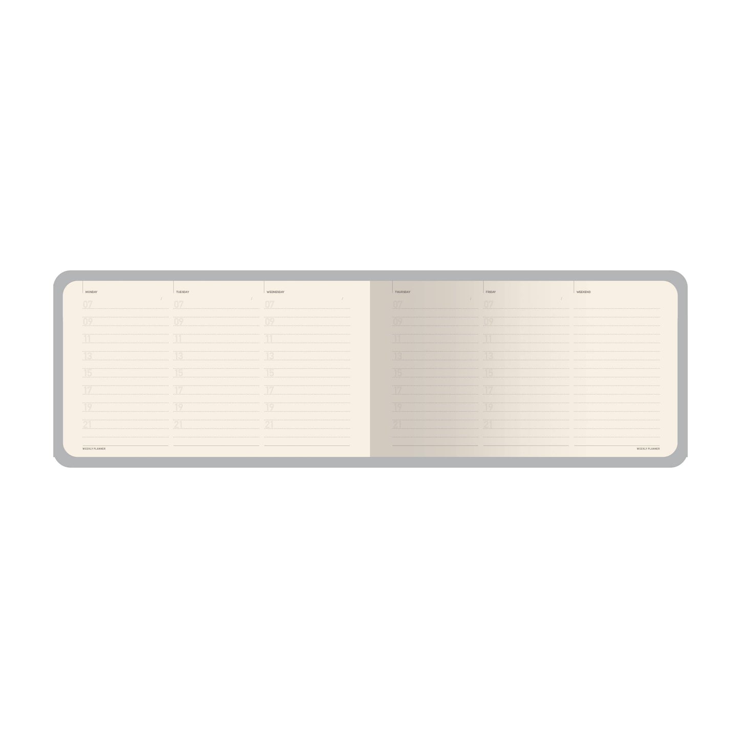 Horizontal Vegan Leather Weekly Planner - Forest Flowers