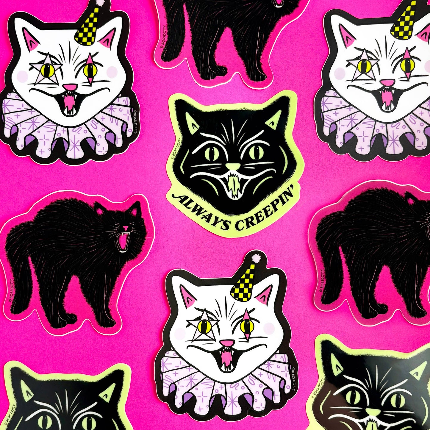 Glow In The Dark Creepy Cat Sticker