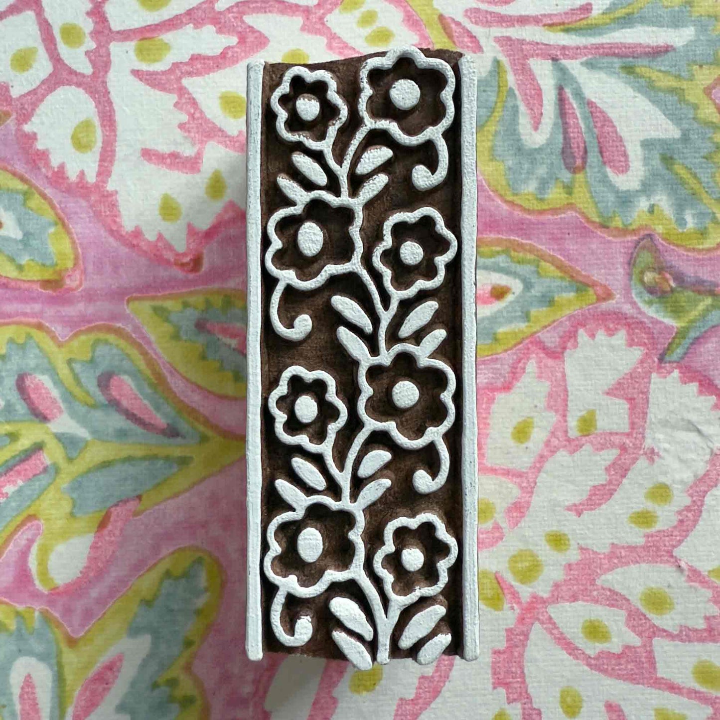 Ditsy Border - Indian Wood Block Stamp | Floral Pattern