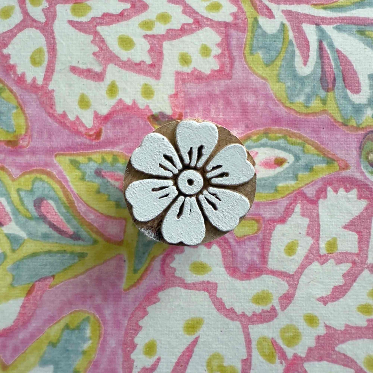 Anemone - Indian Wood Block Stamp | Small Flower Design