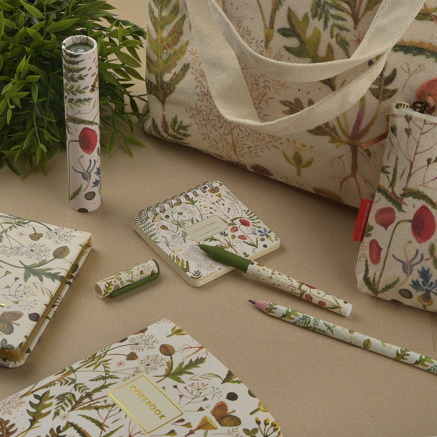 Tote Bag Canvas -Greens and Flowers