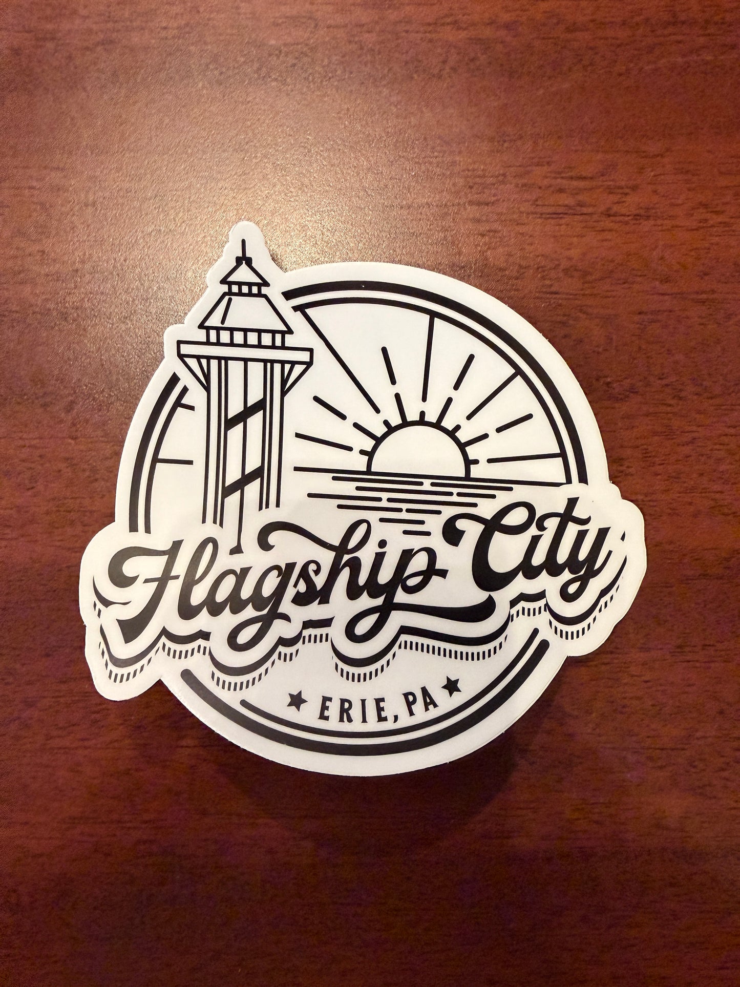 Flagship City Press Large Round Sticker