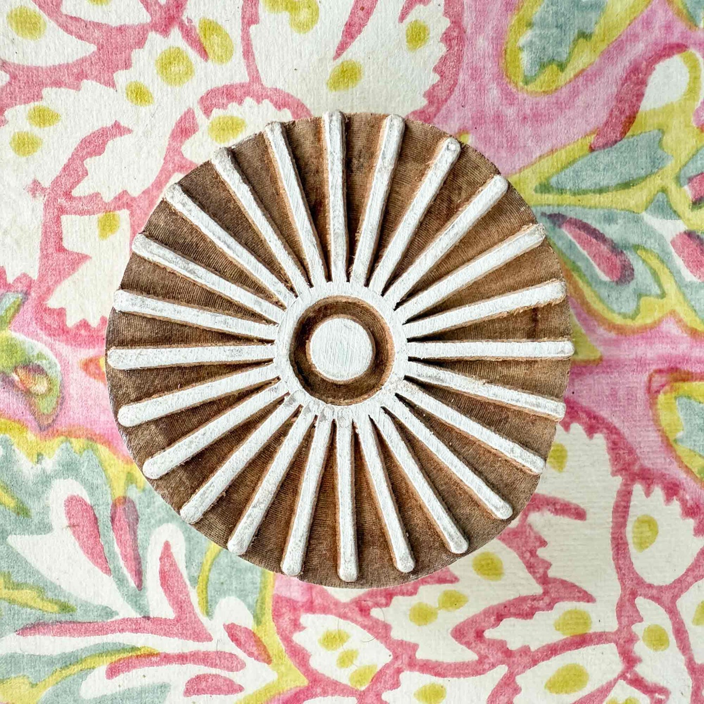 Sunburst - Indian Wood Block Stamp