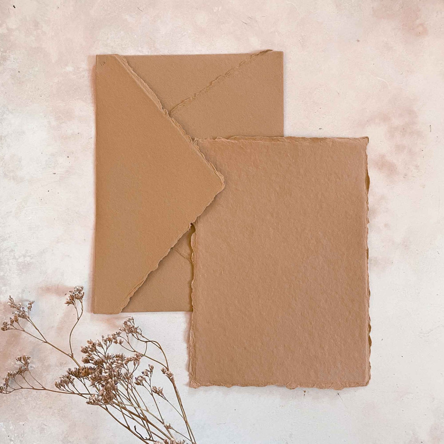 Clay Handmade Paper Envelope (vegan) | Recycled Cotton Rag