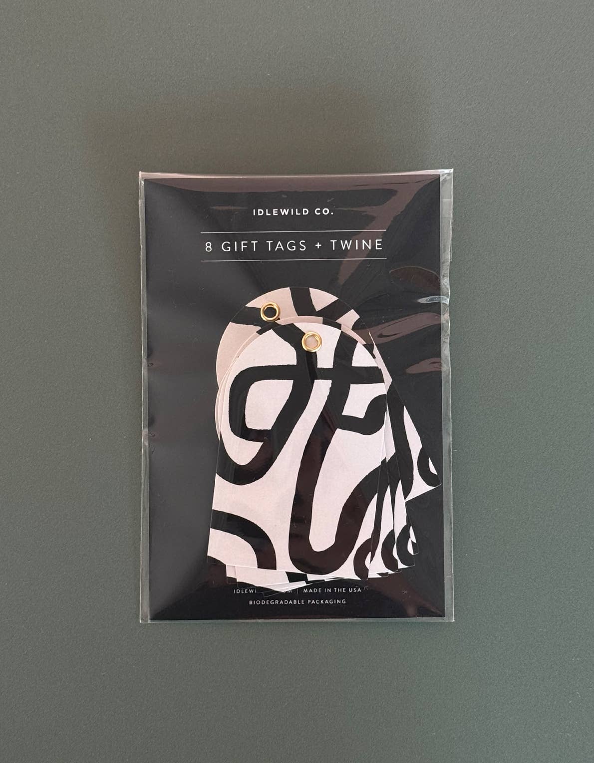 Black and White Squiggle Diecut Gift Tags
