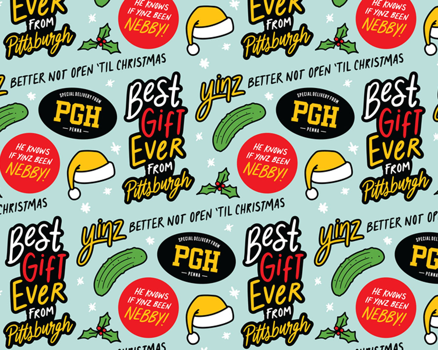 Pittsburgh Yinzer Christmas Gift Wrap