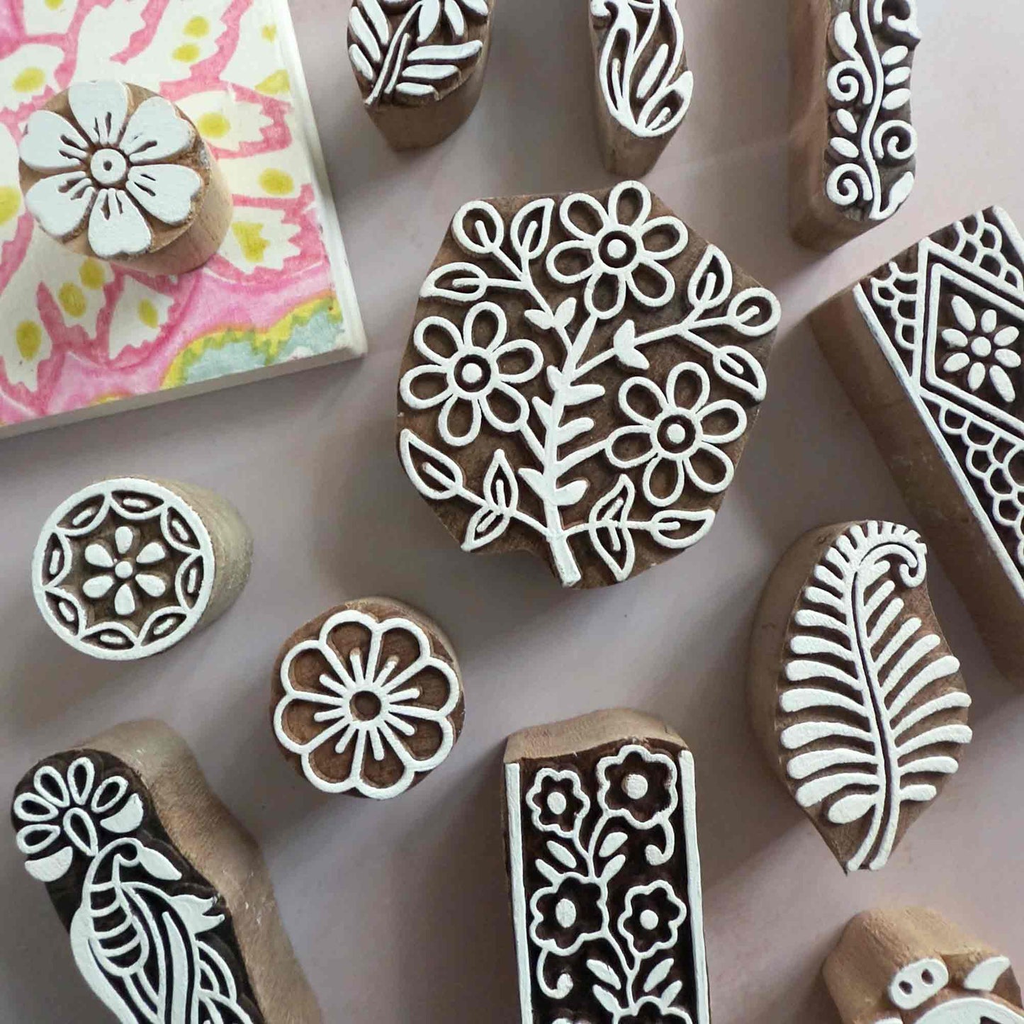 Frond - Indian Wood Block Stamp | Leaf Design Wooden Stamp