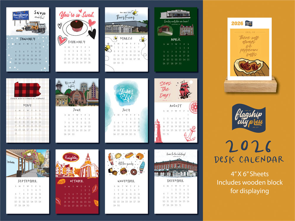 Erie desk calendar