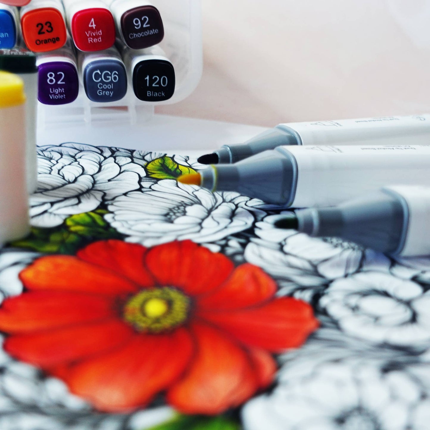 Dual Tip Markers Set, 12 Colors - 4 Color Options Available