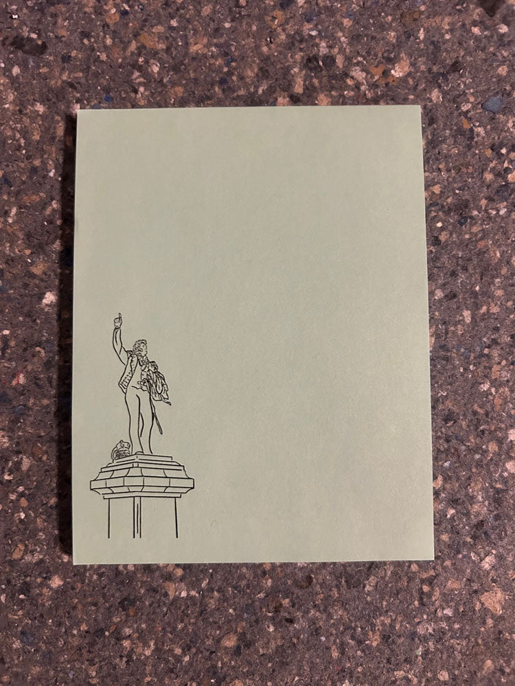 Memo pad with drawings of Erie sites and attractions