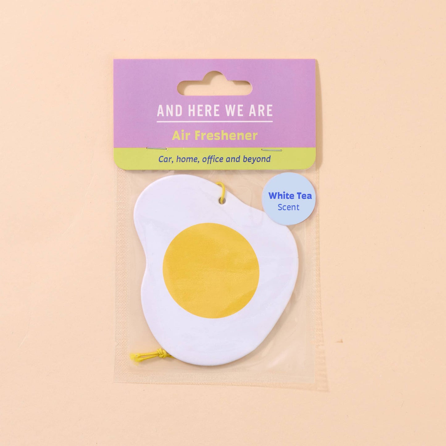 Fried Egg Air Freshener - White Tea Scent - Food, Snack, Breakfast - Stocking stuffer, Holiday, Gift Guide