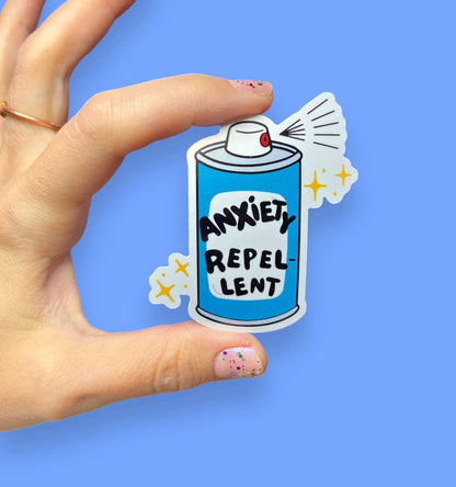 Anxiety Spray Vinyl Sticker | Mental Health | Therapy