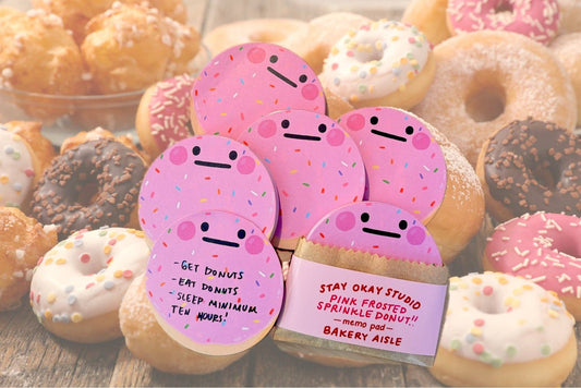 PINK FROSTED DONUT memo pad AHHH