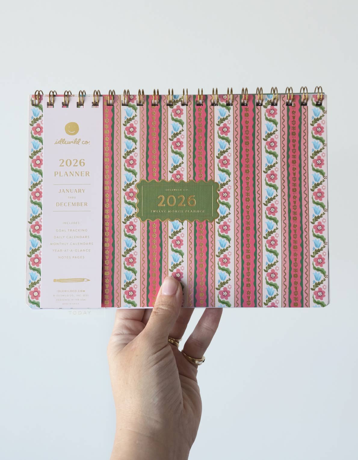 2026 Desktop Planner, Block Print Stripe