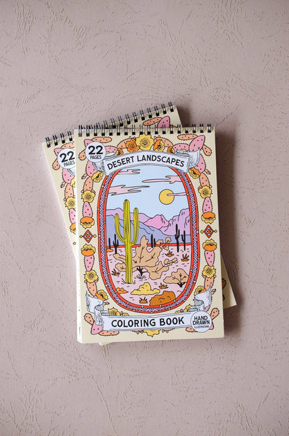 Antiquaria Desert Landscapes Premium Coloring Book