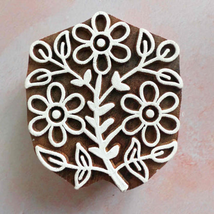 Florabunda - Indian Wood Block Stamp | Flower Pattern Stamp