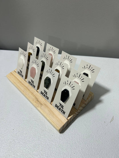 "Til Death" Coffin Mini Crystal Greeting Card- Crystals & Stones