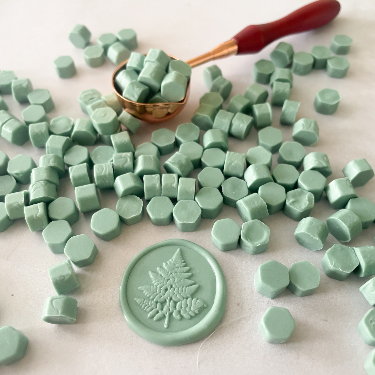 Sage Green Sealing Wax Beads - Plastic Free Wax Seal Beads