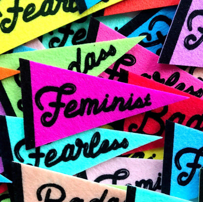 Feminist Felt Pennant Sticker | Handmade in Brooklyn