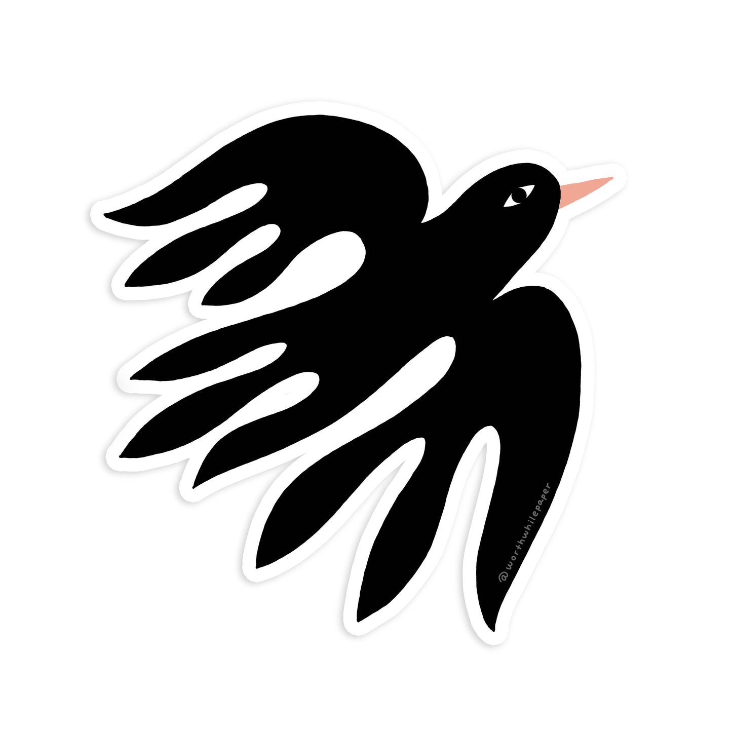Black Bird Die Cut Sticker