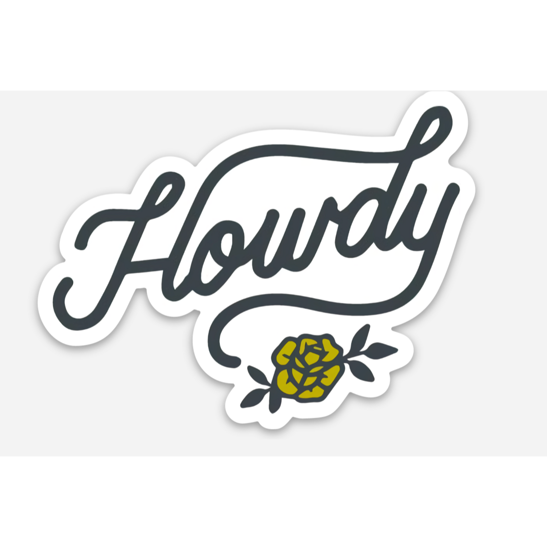 Howdy Yellow Rose Sticker