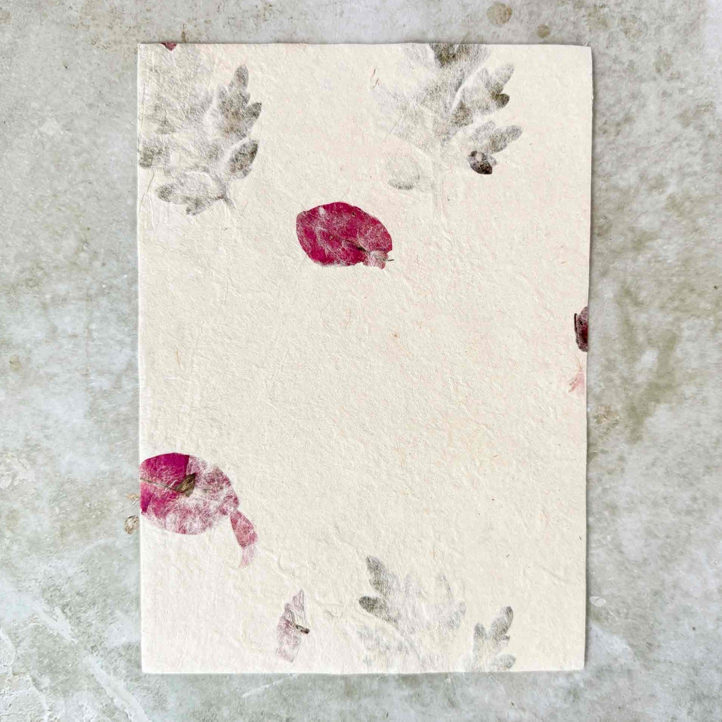 Nepalese Handmade Lokta Paper and Envelopes - Mugwort & Bougainvillea