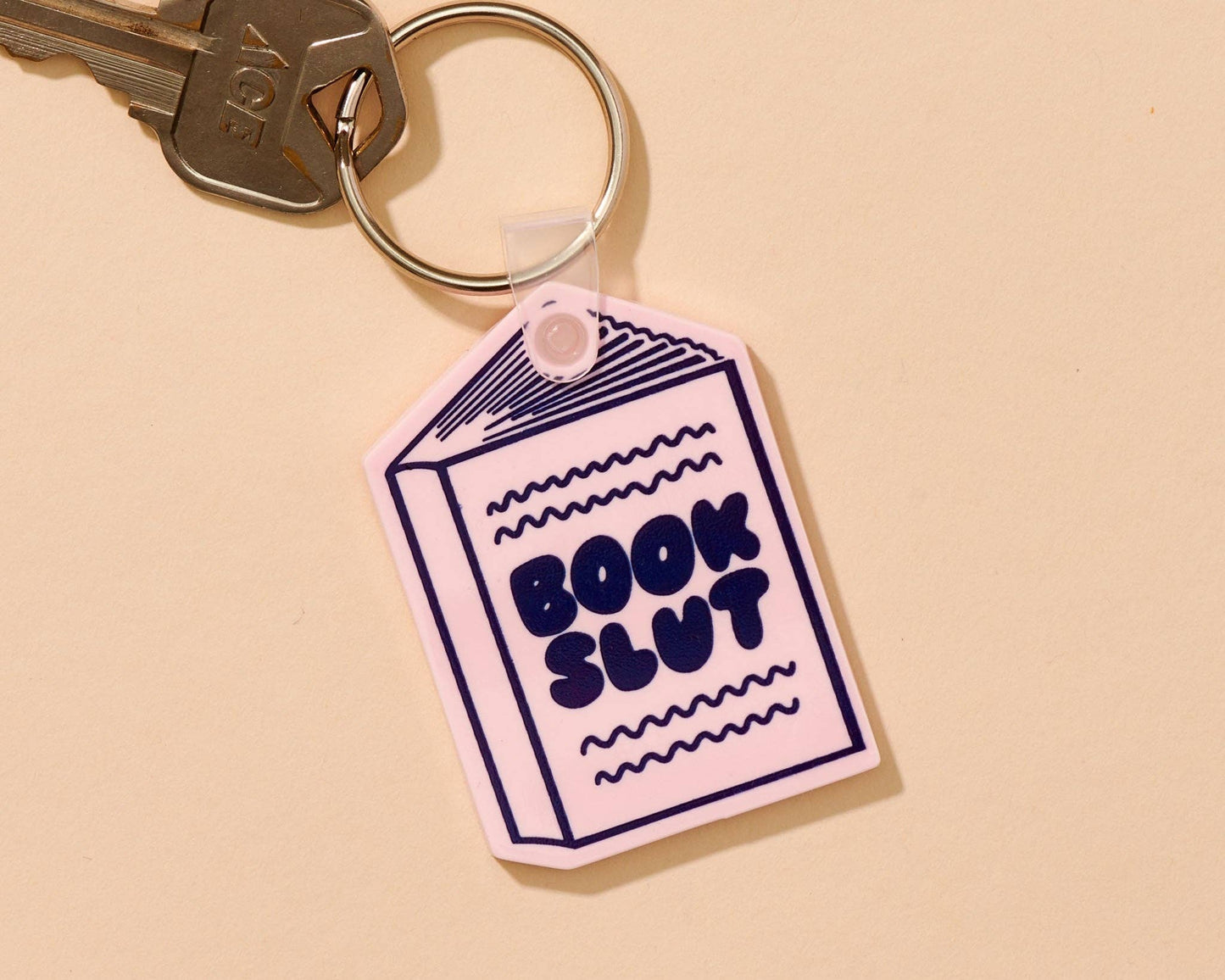 Book Slut Keychain - Reader, Literary - Bag Charm - Stocking stuffer, Holiday, Gift Guide