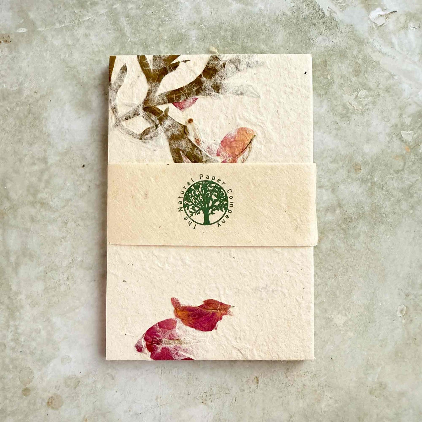 Nepalese Handmade Lokta Paper and Envelopes - Mugwort & Bougainvillea
