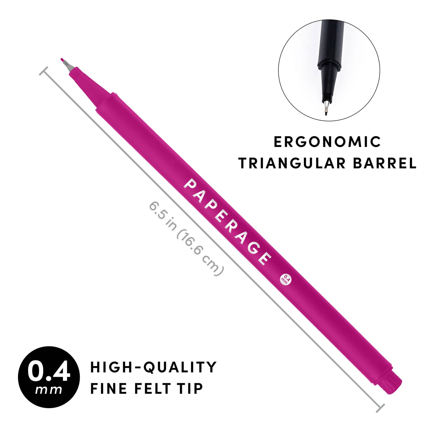 12 Pack Felt Tip Fine Line Marker Pens With Case