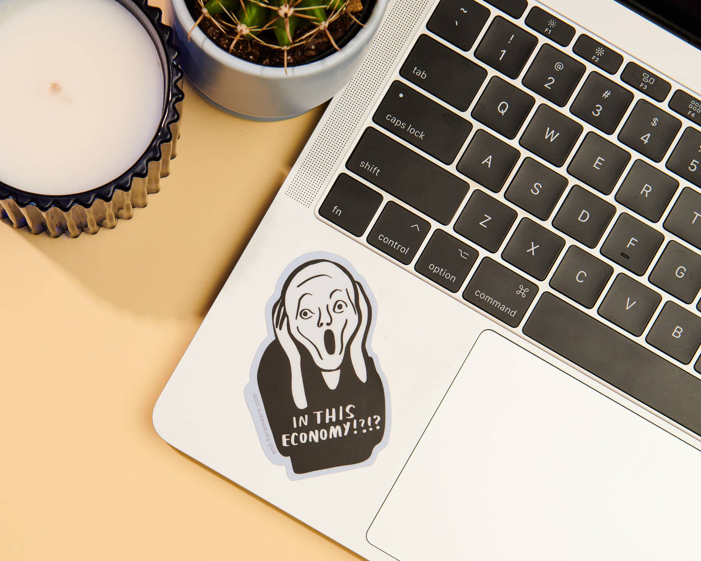 In This Economy? Vinyl Sticker - Art History Munch Scream - Made in USA - Stocking stuffer, Holiday, Gift Guide