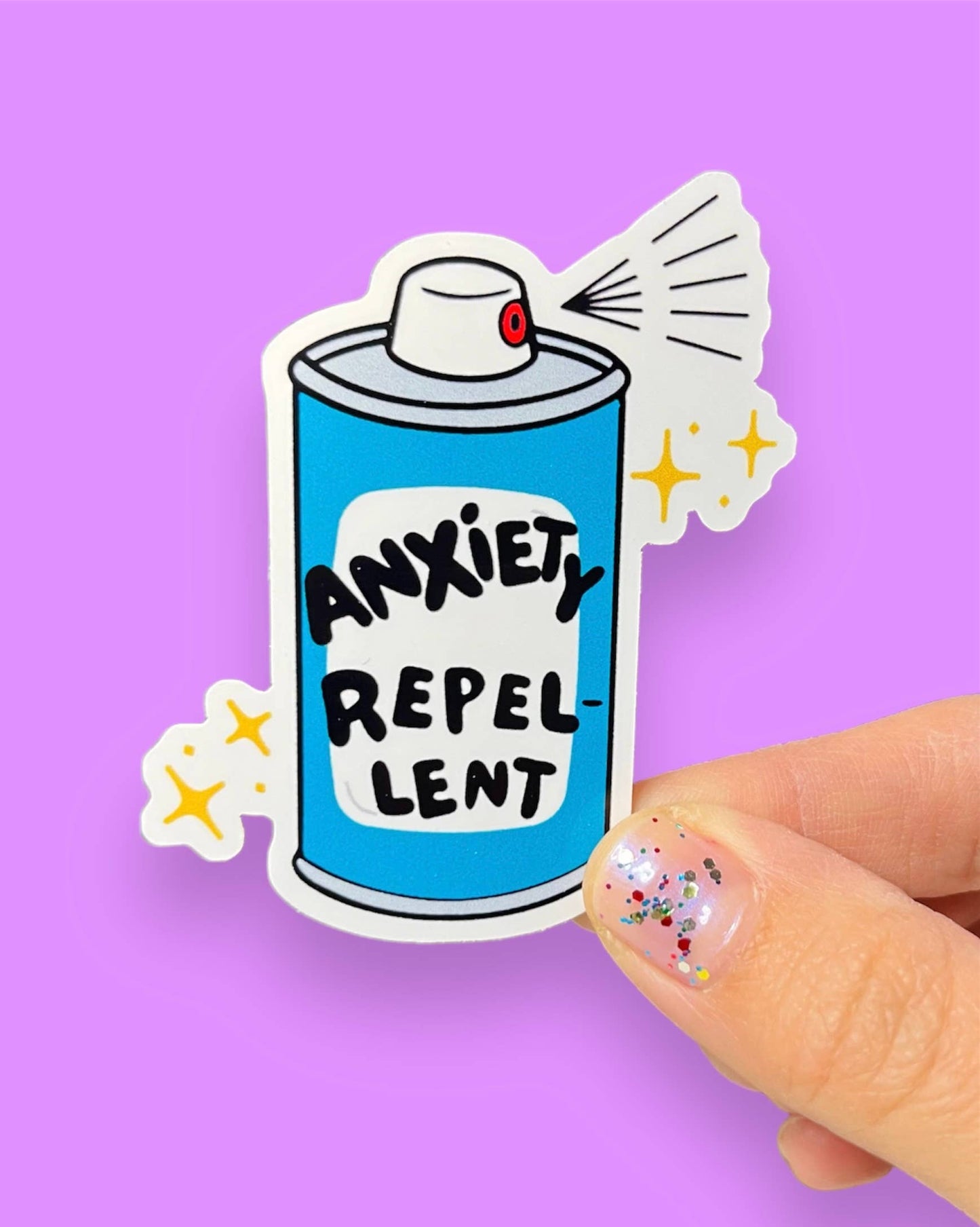 Anxiety Spray Vinyl Sticker | Mental Health | Therapy