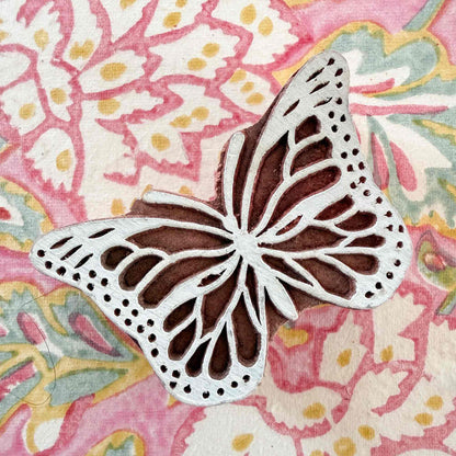 Papillon - Indian Wood Block Stamp | Butterfly Wooden Stamp