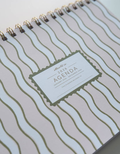 2026 Desktop Planner, Block Print Stripe