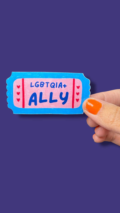 Ally Pride Sticker | LGBTQ | Queer Pride Ally Ticket Stub