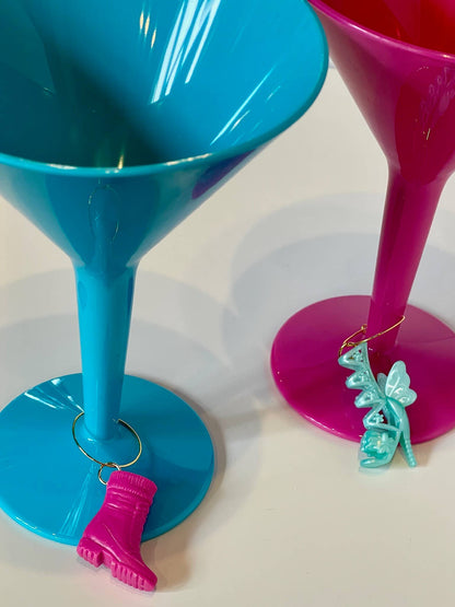 Vintage Barbie Doll Shoe Drink Markers/Wine Glass Charms