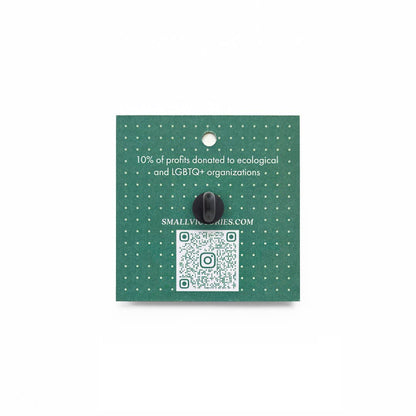 Black & Gold Circular Enamel Pronoun Pin: He/They