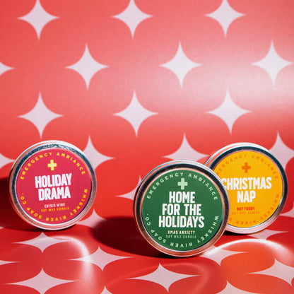 Home for the Holidays Travel Tin | Funny Christmas Candle