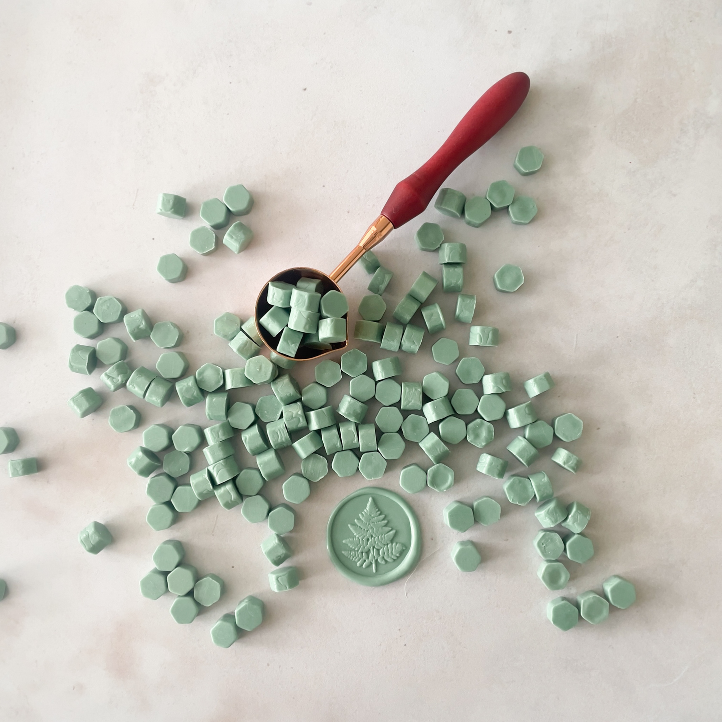 Sage Green Sealing Wax Beads - Plastic Free Wax Seal Beads