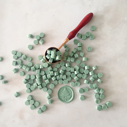 Sage Green Sealing Wax Beads - Plastic Free Wax Seal Beads