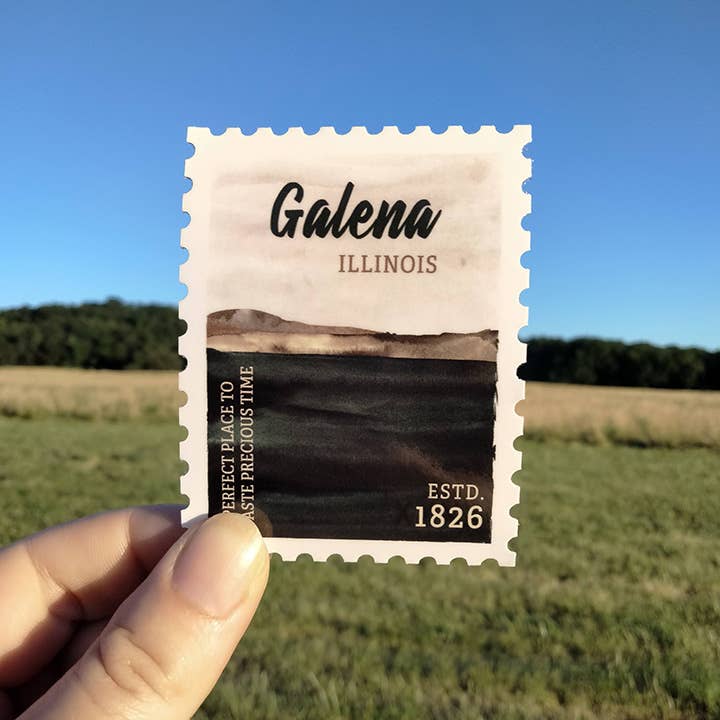 Custom Postage Stamp Souvenir Sticker with Your City, State