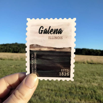 Custom Postage Stamp Souvenir Sticker with Your City, State