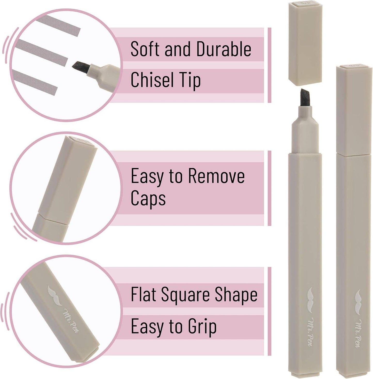 Mr. Pen- Aesthetic Highlighters, Chisel Tip, Neutral Colors
