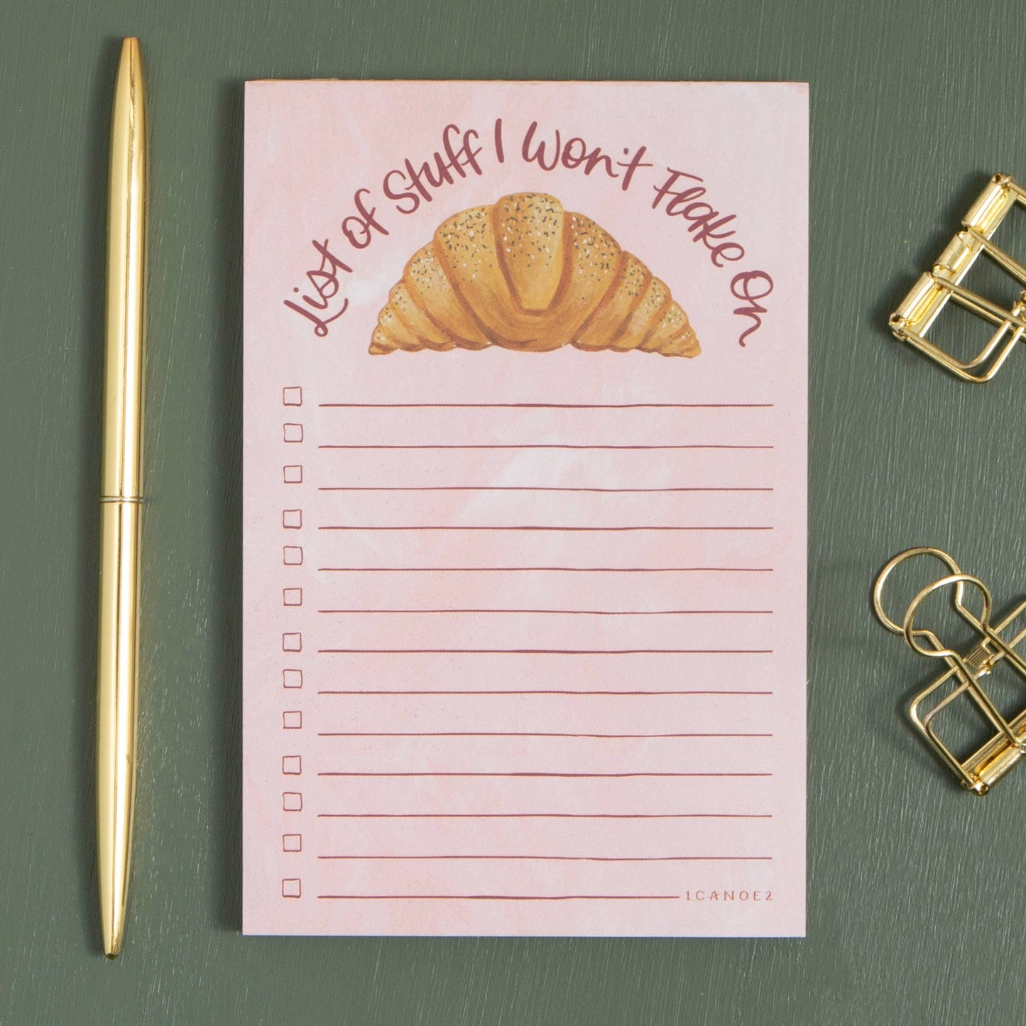 Flaky Croissant To Do 4x6 Notepad
